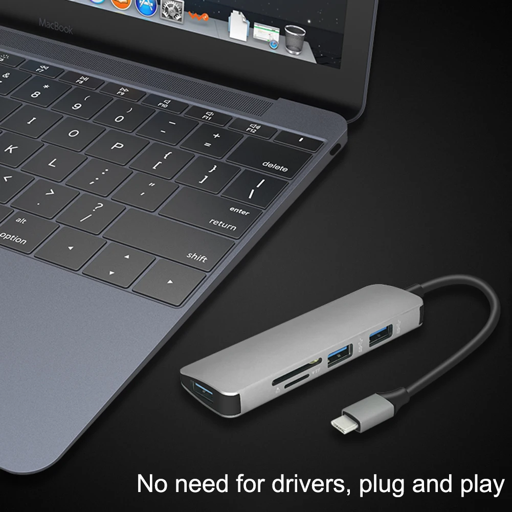 5 в 1 USB C концентратор к HDMI 4K 3 0 адаптер PD/порт зарядки Micro для MacBook Pro Samsung Galaxy S8 Type
