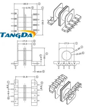 

Tangda ER EC ER28 EC28 2 Slots skeleton Bobbin + Soft magnetic ferrite core 4+4pin Double groove Transformers With shell