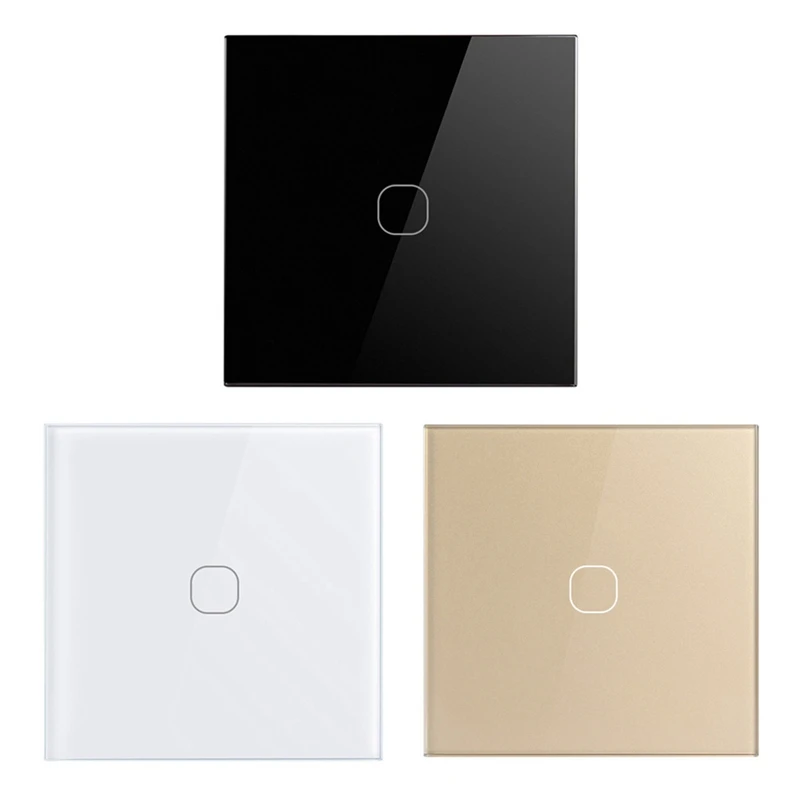 

EU Standard Switch Wall Touch Switch Luxury White Crystal Glass, 1 Gang 1 Way Switch, AC 220-250 C701-11/2/3/5