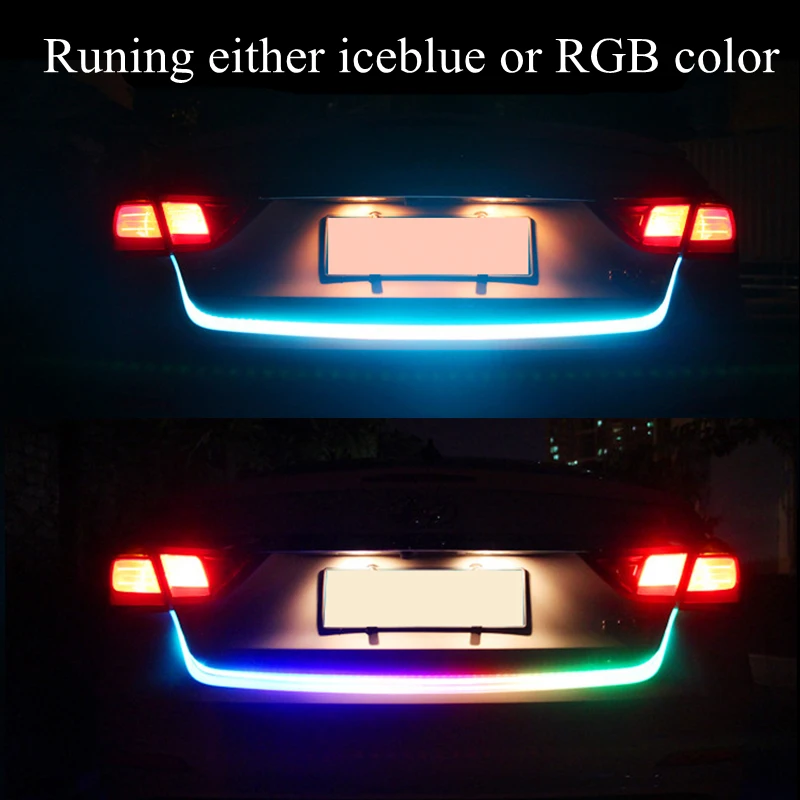 OKEEN стайлинга автомобилей RGB ходовой плавающие светодиодный багажник полосы