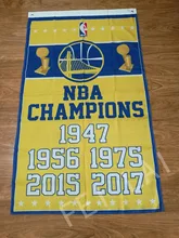 Free shipping 3X5FT NBA 2016-2017 Golden State Warriors Champion Flag banner 100D Polyester
