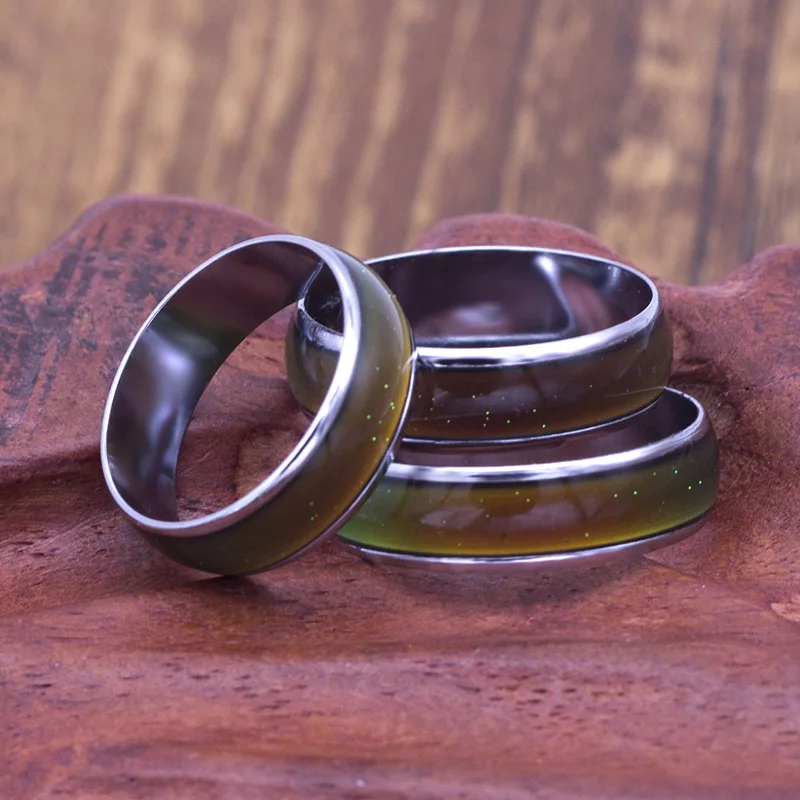 Классические кольца для изменения температуры и цвета, горячая Распродажа, ювелирные изделия, 6 мм, широкие смарт-кольца для обесцвечивания