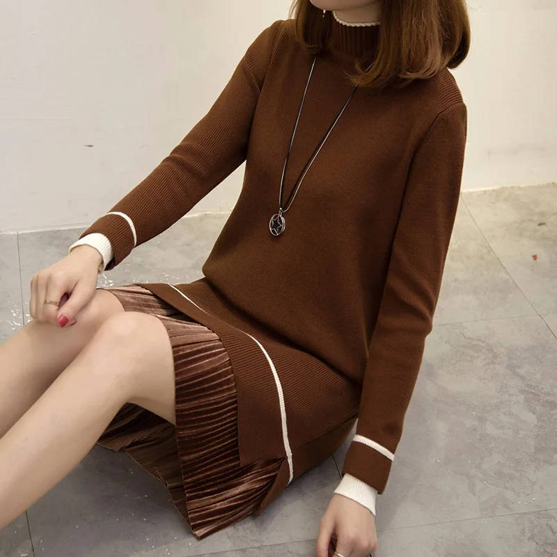 Women Turtleneck Sweater 2018 Winter Long Sleeve female Sweaters and Pullovers 4 Color Ladies Knitted oversized cashmere Sweater