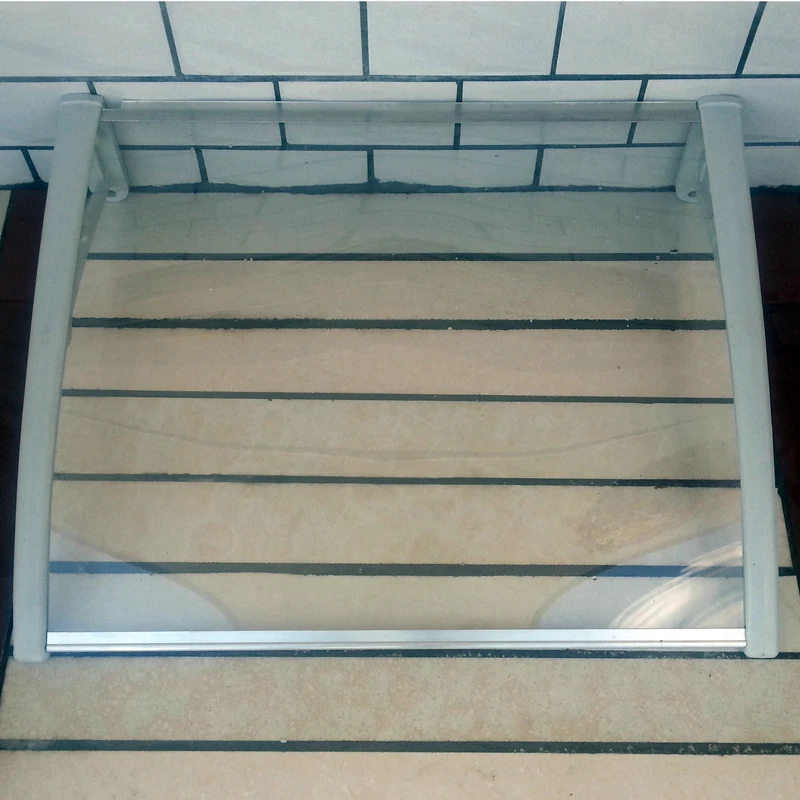 Outdoor air conditioning awned gazebo transparent polycarbonate panels