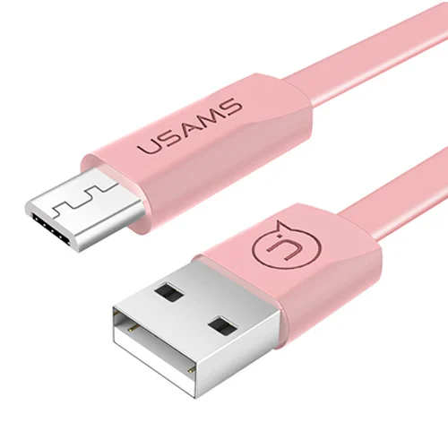 10 шт/много микро usb кабель, USAMS данных USB кабель синхронизации данных Android микро порт кабель мобильного телефона для samsung Xiaomi huawei - Цвет: Розовый