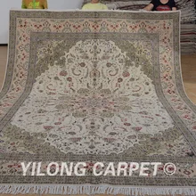 Yilong 9'x12' ручной работы турецкие шелковые шерстяные ковры изысканные Кашмир персидская шерсть ковер(1388
