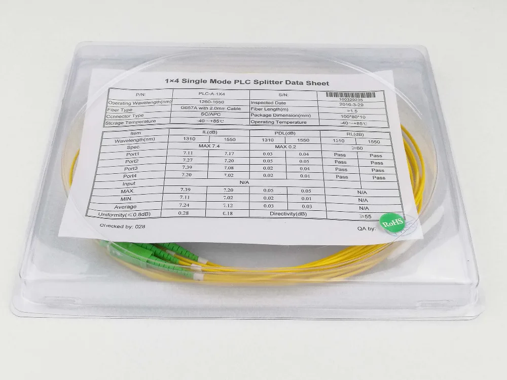 1 х 4 АБС коробка модуль для plc-разветвителя 1*4 SC/APC волокно оптический plc-разветвитель