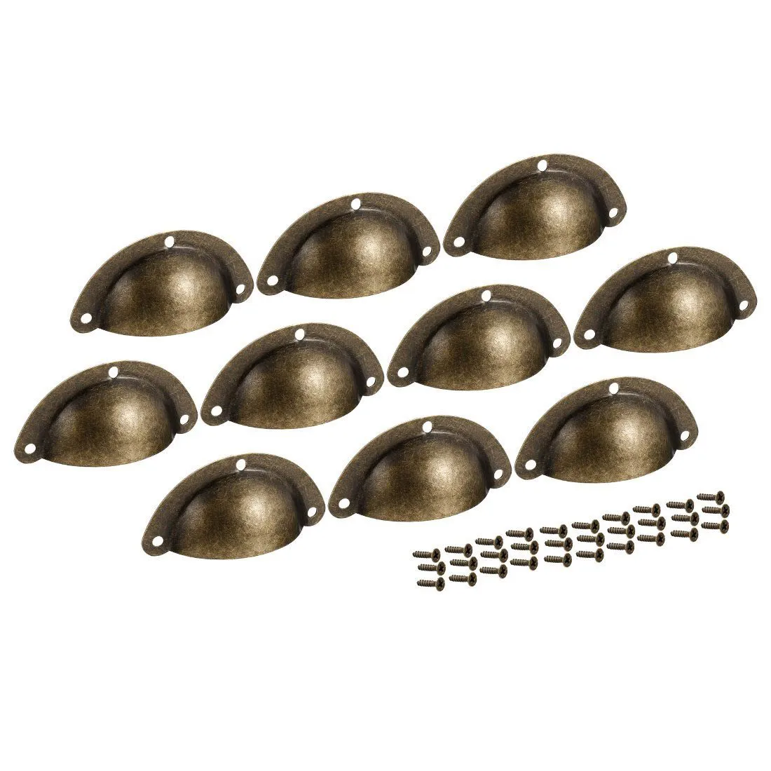 

DSHA -40mm Hole Centers Vintage Style Cup Shell Drawer Pull Handle Bronze Tone 10pcs