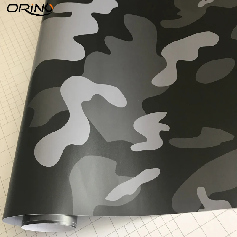 Black Grey Camouflage Vinyl Film Sticker-1
