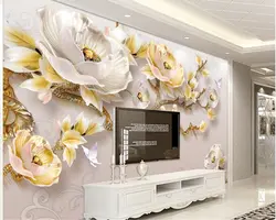 Beibehang 2018 высокое качество 3D обои Современные Простые 3D рельефный пион новый китайский ТВ фон обои для стен behang