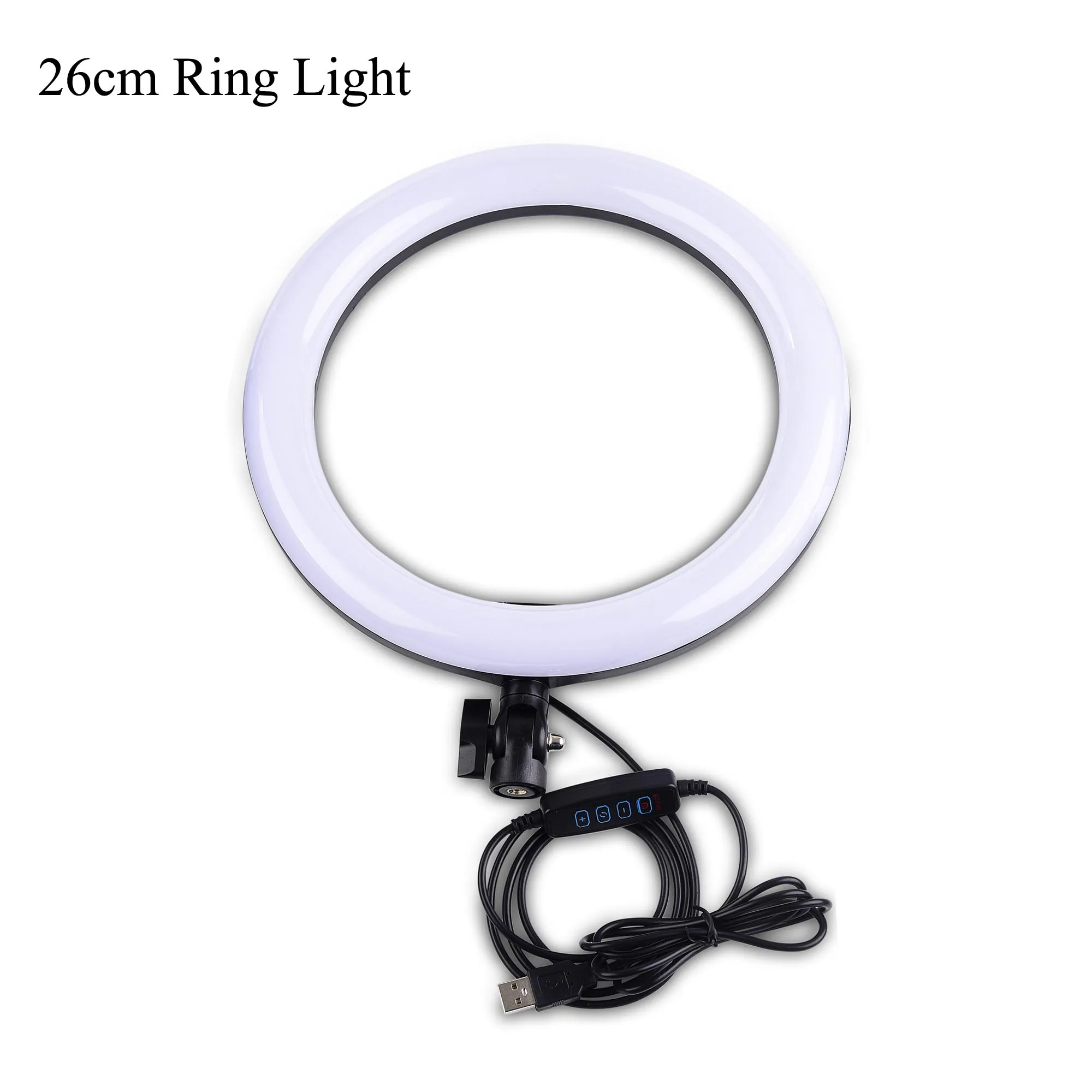 26 см светодиодный светильник-кольцо для студийной фотосъемки, светильник для камеры, 3 режима цвета и 10 уровней яркости, портативный видео светильник, настольная лампа 16 см - Цвет: 5600 К