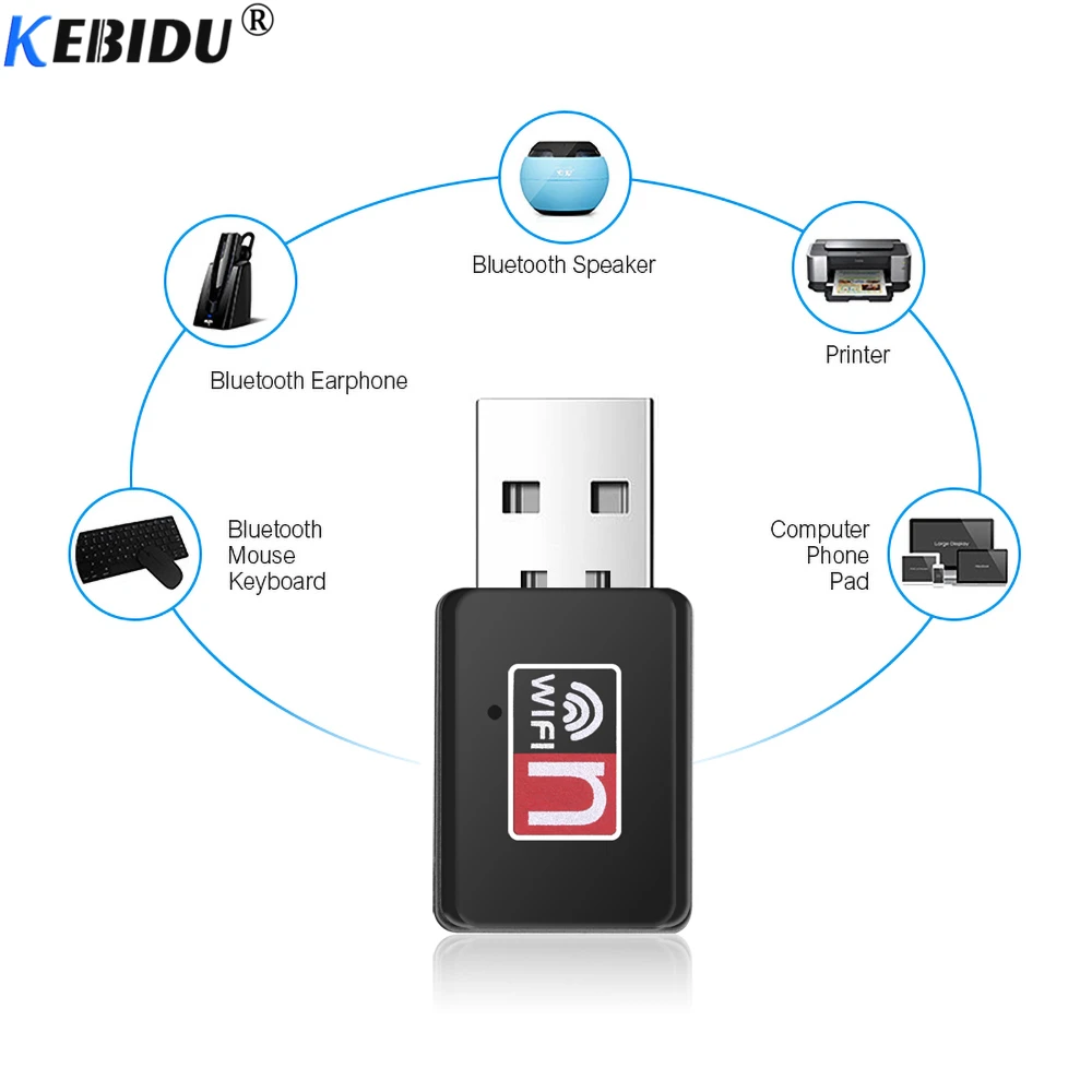 Мини Wi Fi адаптер KEBIDU 150 Мбит/с USB WiFi для ПК Ethernet донгл 2 4G сетевая карта антенны
