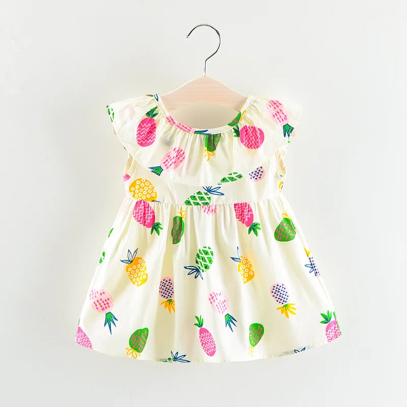 

Kids Dresses For Girls Summer Style Princess Backless Dress Kids Pineapple Clothes Casual Sleeveless Dress Girl Baby Bow dress