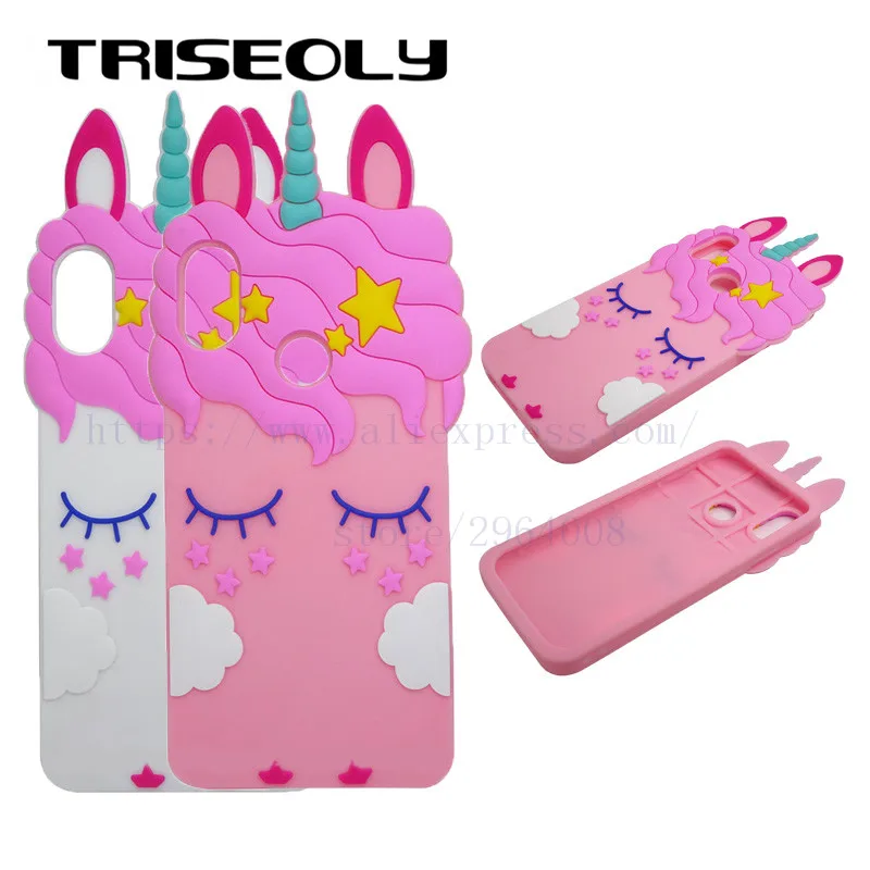 

TRISEOLY Unicorn Silicone Case For Huawei Honor 8x Case 6.5 3D Cartoon Horse Cover For Huawei Honor 8x Protect Phone Shell Coque