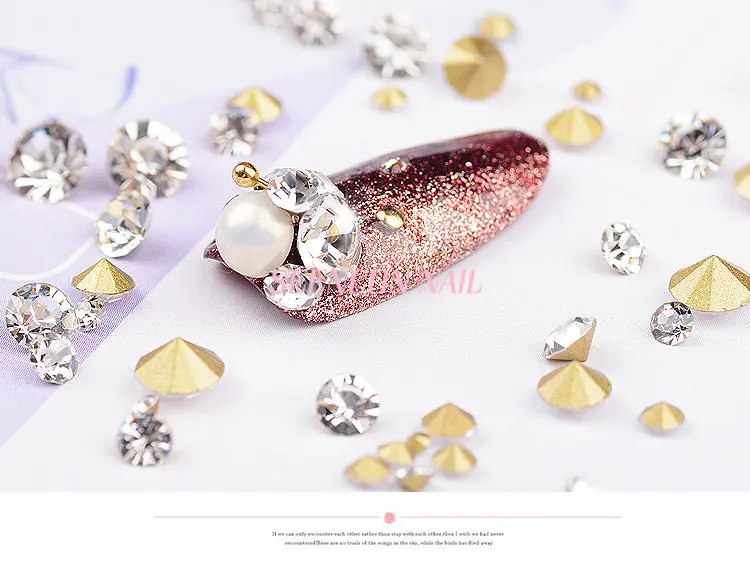 Vidro da Arte do Unha Diamante de Cristal Japanese Unha Moda Cores Aleatórias Mistura Pointy Volta Rhinestone Glitter Conjunto Art 12 16 mistura pointy volta vidro da arte do