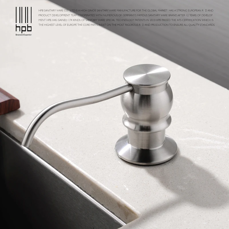  HPB Brushed Kitchen Soap Dispensers Deck Mounted Soap Dispensers for Kitchen Replacement Accessorie - 32848955719