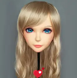 (Mei-02) женская сладкая девочка смолы половина головы Kigurumi BJD глаза переодеванию Косплэй японского аниме роль маска Лолиты с глазами и парик