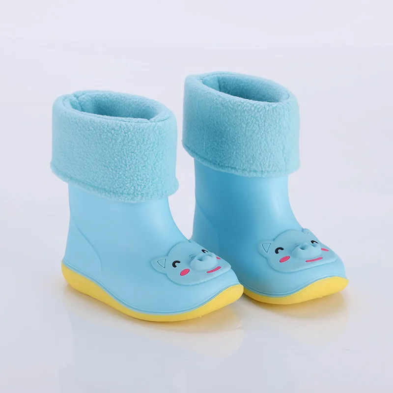 Детские непромокаемые сапоги для девочек; Водонепроницаемая Обувь для маленьких мальчиков; нескользящие резиновые сапоги; теплые детские резиновые сапоги; всесезонные съемные сапоги