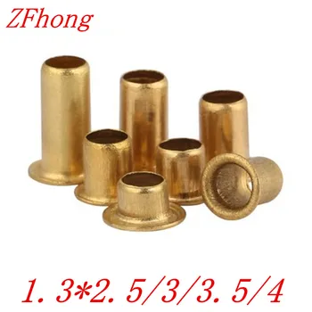 

1000pcs /lot High Quality M1.3*2.5/3/3.5/4 1.3mm Brand New Copper Hollow Rivet Double-sided circuit board PCB vias nails