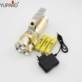 

YUPARD Night Fishing light lamp Searchlig Spotlight white blue Light outdoor camp Flashlight +3*1800mAh 18650 Battery +charger