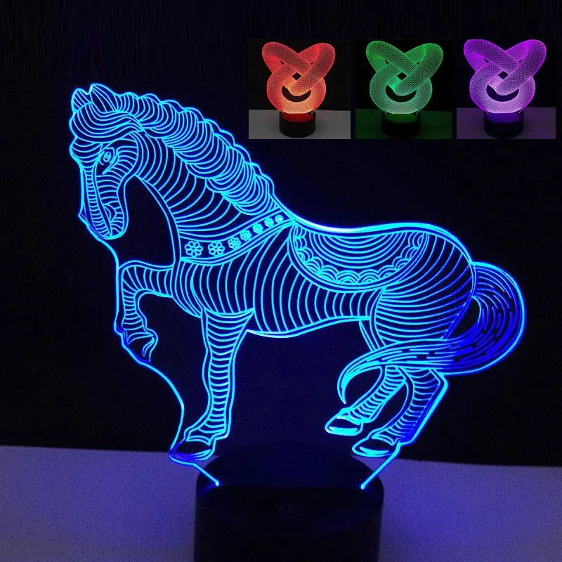 

10pcs/lot USB Cable Touch Lamp Bases For 3D LED Night Light Replacement 7 Color Light Base Table Decor Holder Porta Lampada