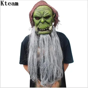 

2017 Famous Movie World of Warcraft Mask Ogrim Doomhammer Latex Scary Mask Party Halloween Coplay Horror Old Man Mask