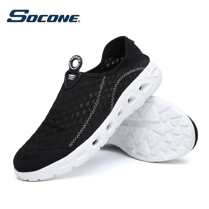 SOCONE/спортивная обувь; мужская летняя пляжная обувь для воды; дышащая обувь болотная обувь с дырками; быстросохнущие кроссовки для пар