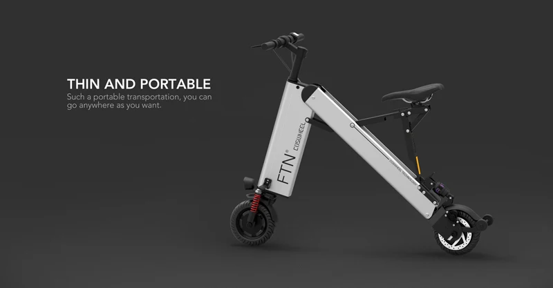 COSWHEEL A-2, 8 дюймов, 40 км, 36 В, 10ah, складной электрический самокат, портативный, подвижный, самокат для взрослых, электрический велосипед