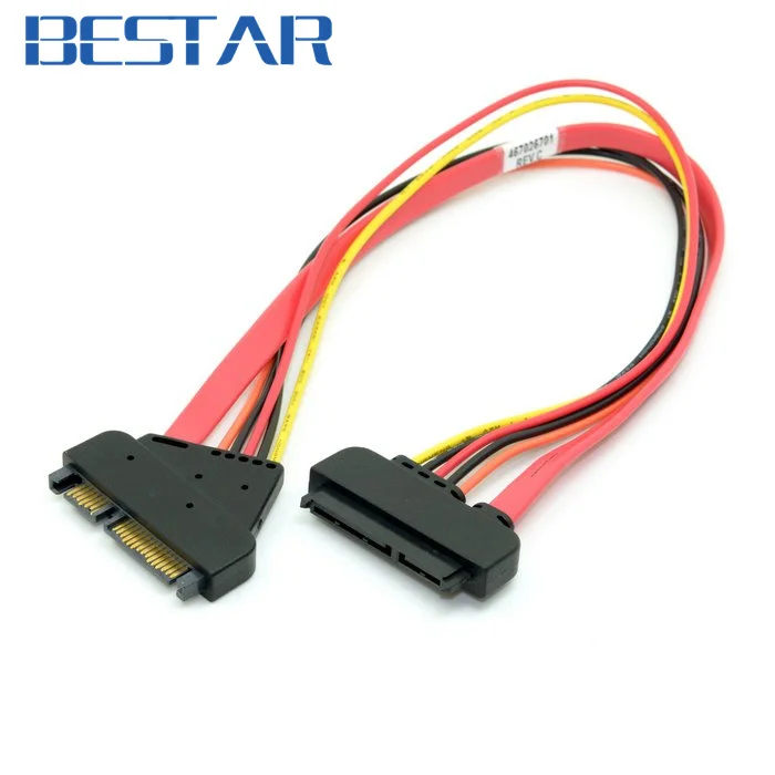 Red Color SATA 3 III 3.0 7+15 22 Pin 22p SATA power Male to Female Data