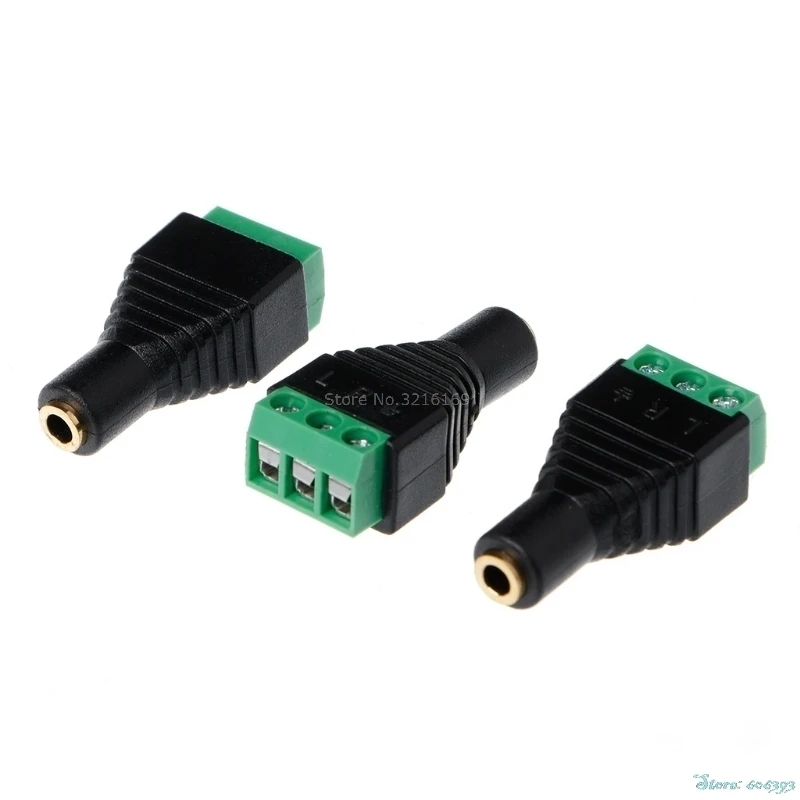 

For 3Pcs/Set Video AV Balun 3.5mm Stereo Female to AV 3 Screw Terminal Connector Block Plug Promotion