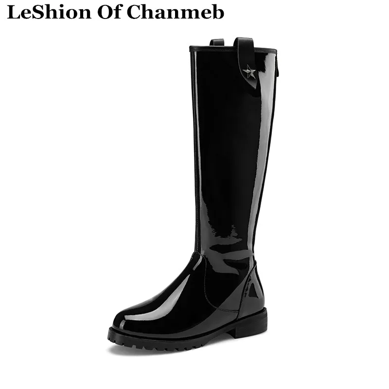 

Woman Ladies Plus Size 33-43 44 45 Platform Zippers Martin Boots Spring Autumn Winter Riding Horse Knee High Boots Combat Boot