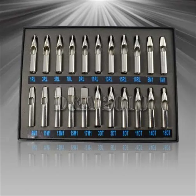 nouvelle arrivée pro 22 pcs/lot taille de tatouage buse conseils set