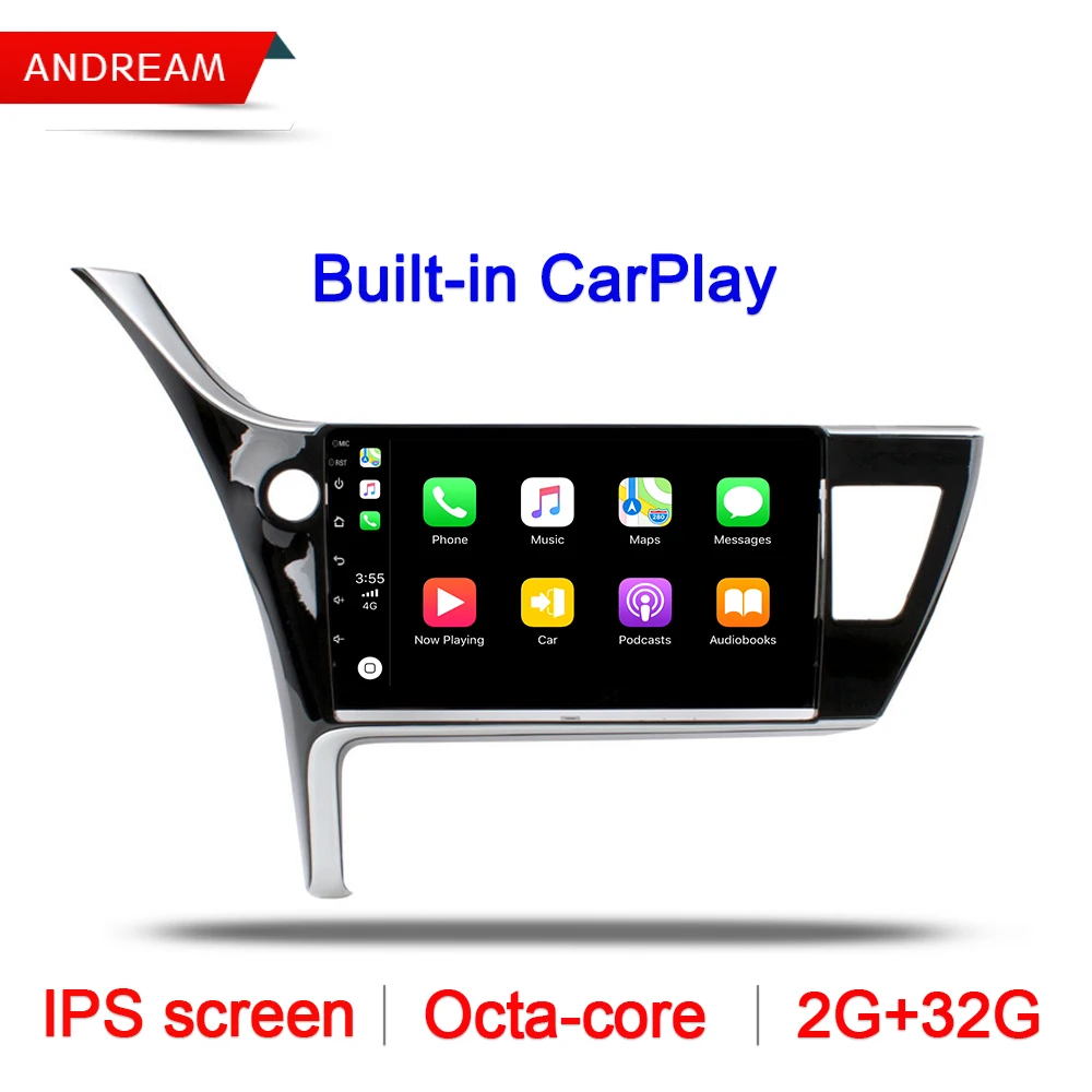 Excellent 10.1 Inch Android 8.1 8 Car GPS CarPlay for Toyota Corolla 2017-2018 Navigation Head Unit System Radio Bluetooth Video 1