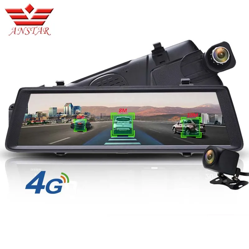 Автомобильный видеорегистратор ANSTAR ADAS 4G Android с двумя объективами Bluetooth WIFI FHD 1080 p GPS