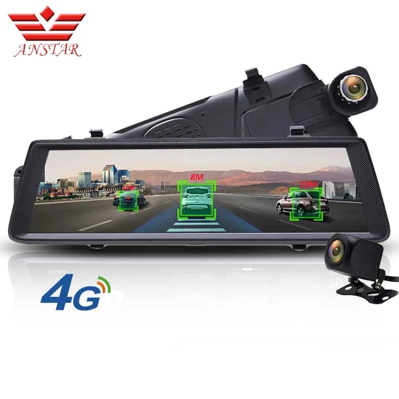 ANSTAR ADAS Car DVR Camera 4G Android Video Recorder Dual Lens Bluetooth WIFI FHD 1080p GPS Navigator Car Rearview Mirror DVRS