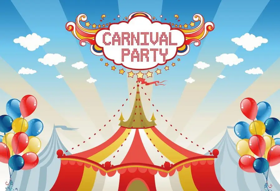 

Laeacco Canival Party Cartoon Tent Balloon Children Photographic Backgrounds Customized Photography Backdrops For Photo Studio