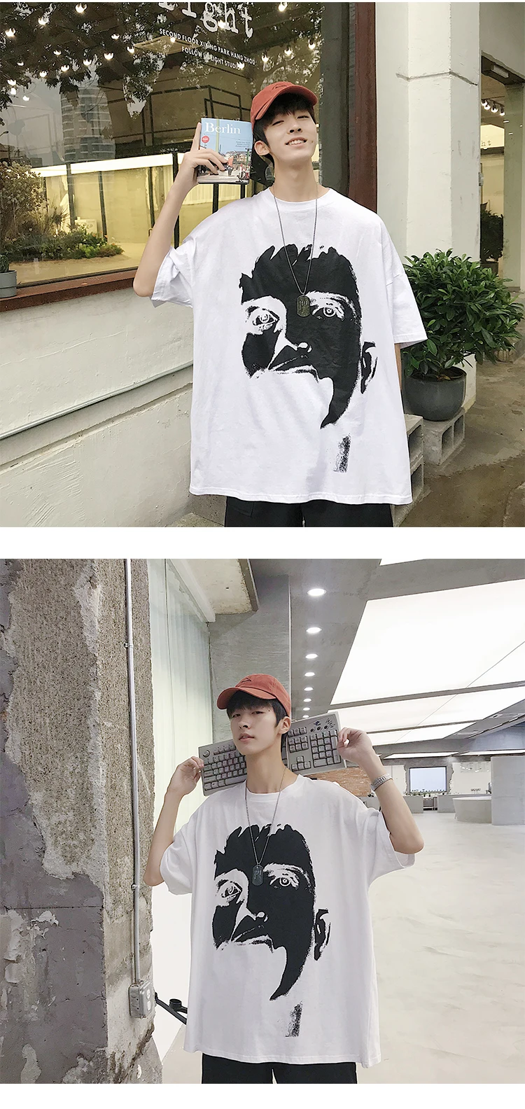 Новинка Хип-хоп индивидуальная трендовая одежда корейский стиль Харадзюку свободная Camiseta Masculina футболка уличная Футболка мужская футболка