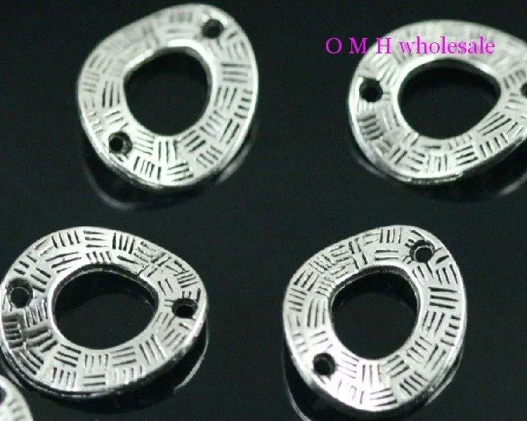 

OMH wholesale Free ship 8pcs tibetan silver 2 hole spacers Jewelry metal beads18X15mm ZL183