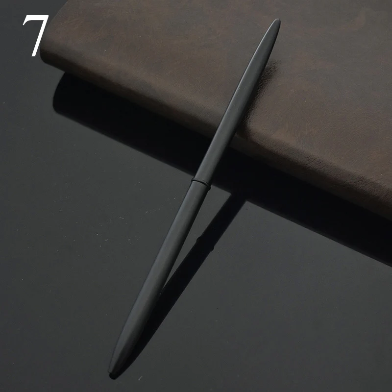 Студенческая креативная Милая металлическая шариковая ручка Kawaii, Милая Тонкая Шариковая ручка для письма, подарок, корейские канцелярские принадлежности 1519 - Цвет: Frosted black