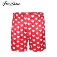 Модные мужские Симпатичные сердце любовь печати Классический мягкий Повседневное шорты-боксеры легкие свободные Повседневное Lounge Горячая стильные короткие штаны