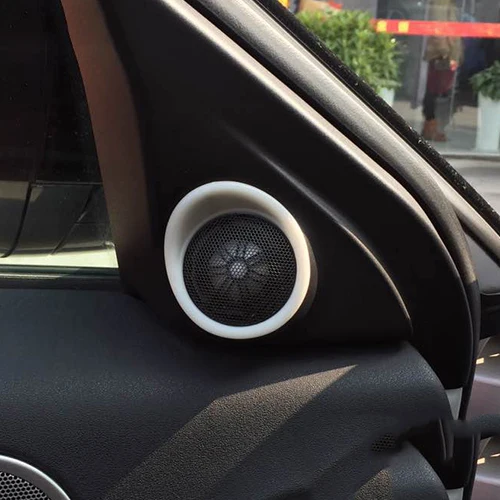 

MONTFORD ABS Matte Interior Front Pillar A Window Speaker Tweeter Cover Trims 2Pcs For Land Rover Range Rover Evoque 2011-2015
