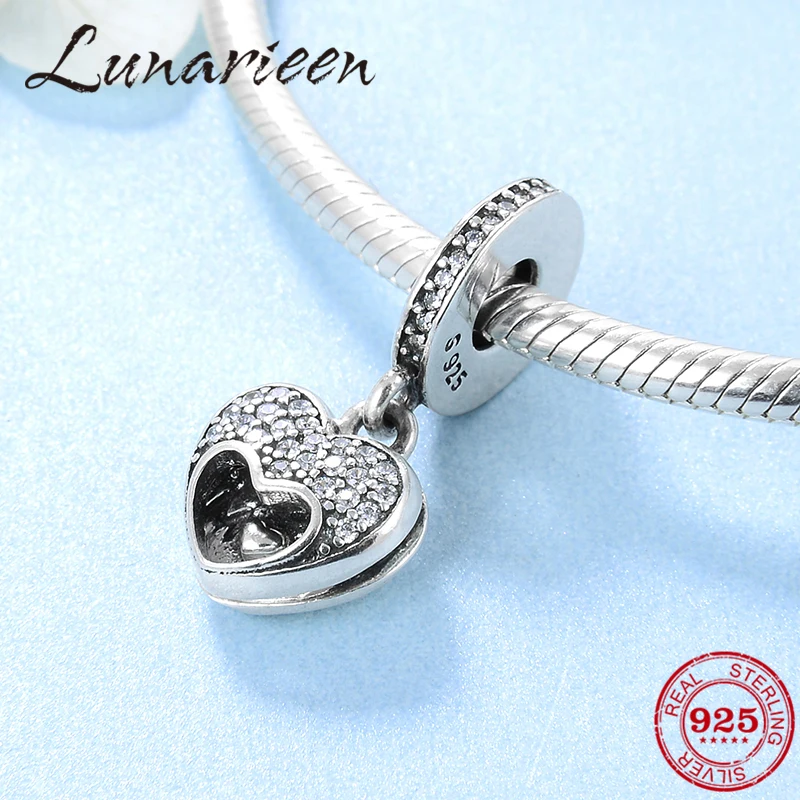 

Mothers day Gift I love you MM Fashion 925 Sterling Silver Heart Charms Pendant Beads Fit Original Pandora Diy Bracelet Jewelry
