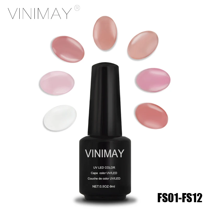 VINIMAY French Jade 12 Color LED Gel Nail Polish Primer Transparent