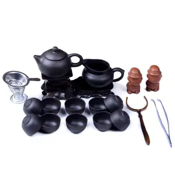 

Adeeing 18PCS Purple Sand Tea Set Ceramic Teapot Teacup Business Gift Decoration