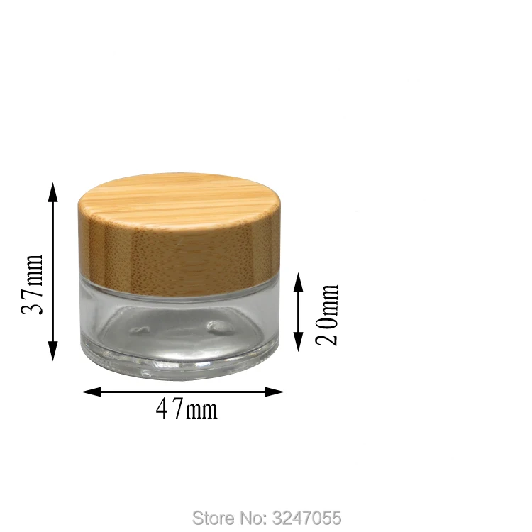 15 г, 20 шт./лот, прозрачная стеклянная Пустая упаковочная коробка для лосьона, высококлассная бамбуковая маска, многоразовый контейнер, первоклассная банка для Хранения Крема