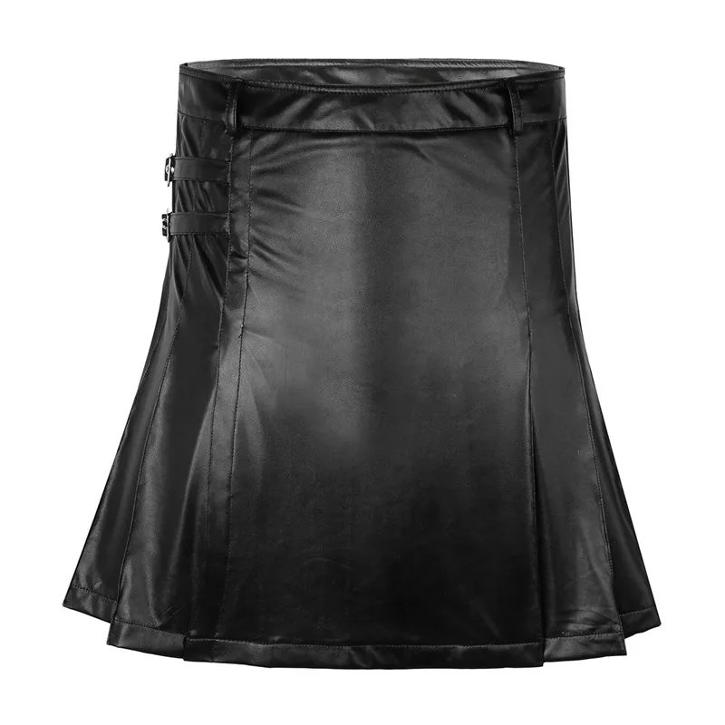 Для мужчин s Гладиатор Стиль утилита килт латексные плиссированные Разделение Обёрточная бумага Для мужчин черный шотландская юбка для Косплэй костюм вечерние Клубные