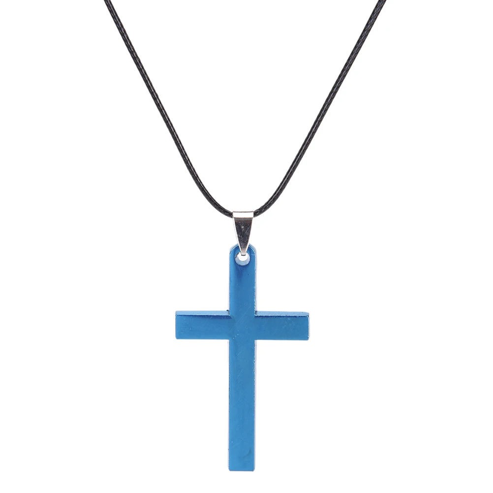 Винтажный крест-кулон, ожерелье из нержавеющей стали, дизайн, черная цепочка, кулон, ожерелье для мужчин и женщин