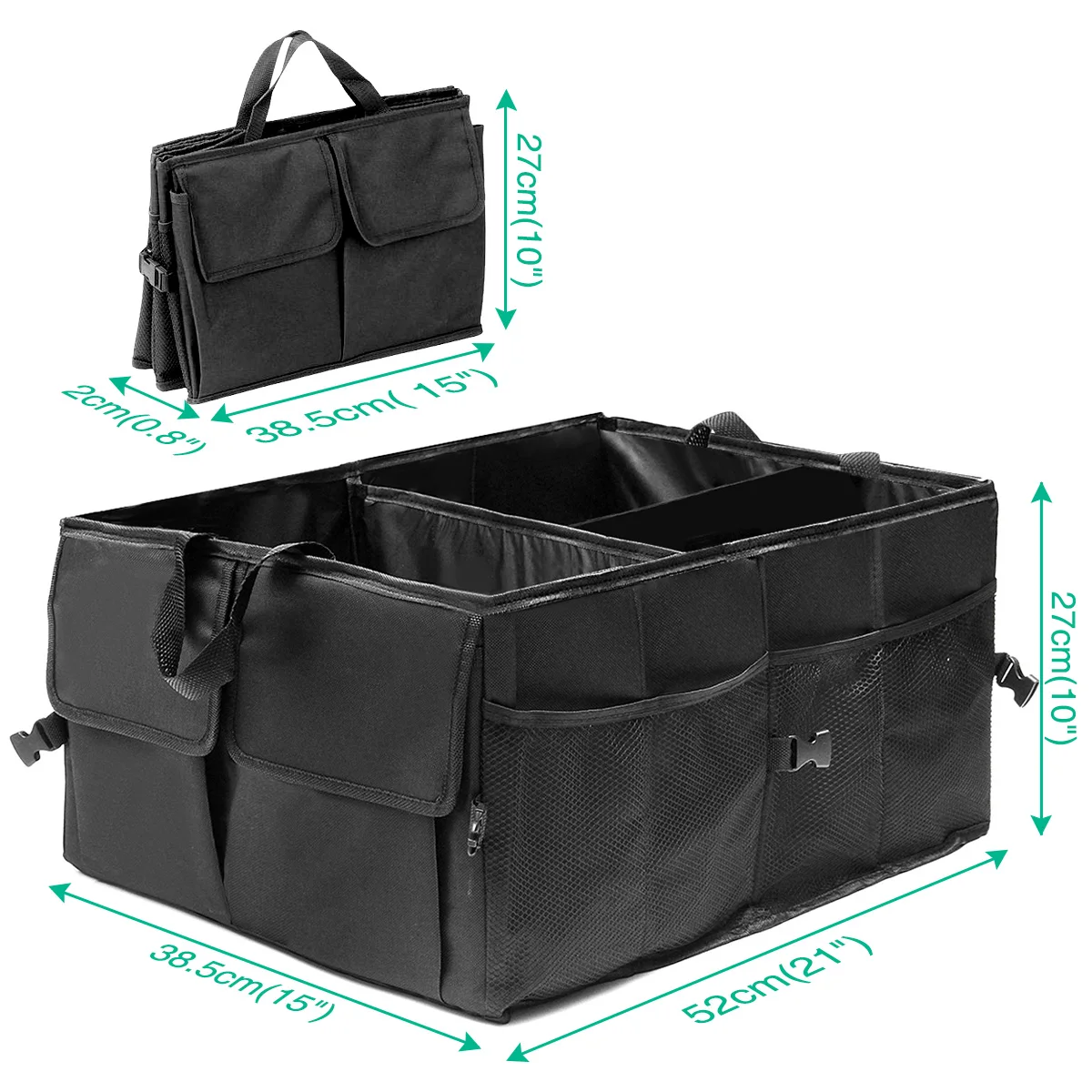 Черная Складная автомобильная сумка для хранения на заднюю часть багажника, большая сумка для хранения, органайзер, переносная автомобильная коробка для хранения большой емкости