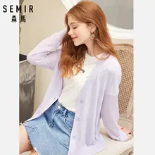 SEMIR свитер кардиган женский Весна и лето v-образный вырез горячий дизайн тонкая свободная накидка с вырезом свитер верхняя одежда для женщин