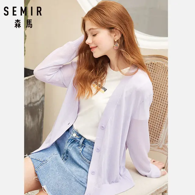 US $9.46 SEMIR Sweater cardigan women 2019 spring and summer V-neck hot design thin loose cutout cape sweate
